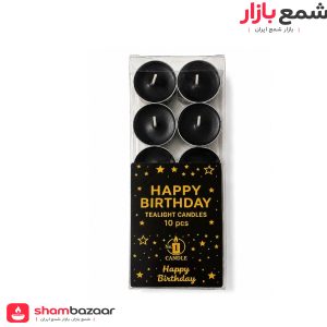 شمع وارمر 10 عددی تولدی مشکی