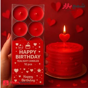 شمع وارمر 10 عددی تولدی قرمز