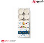 شمع وارمر 10 عددی تولدی سفید
